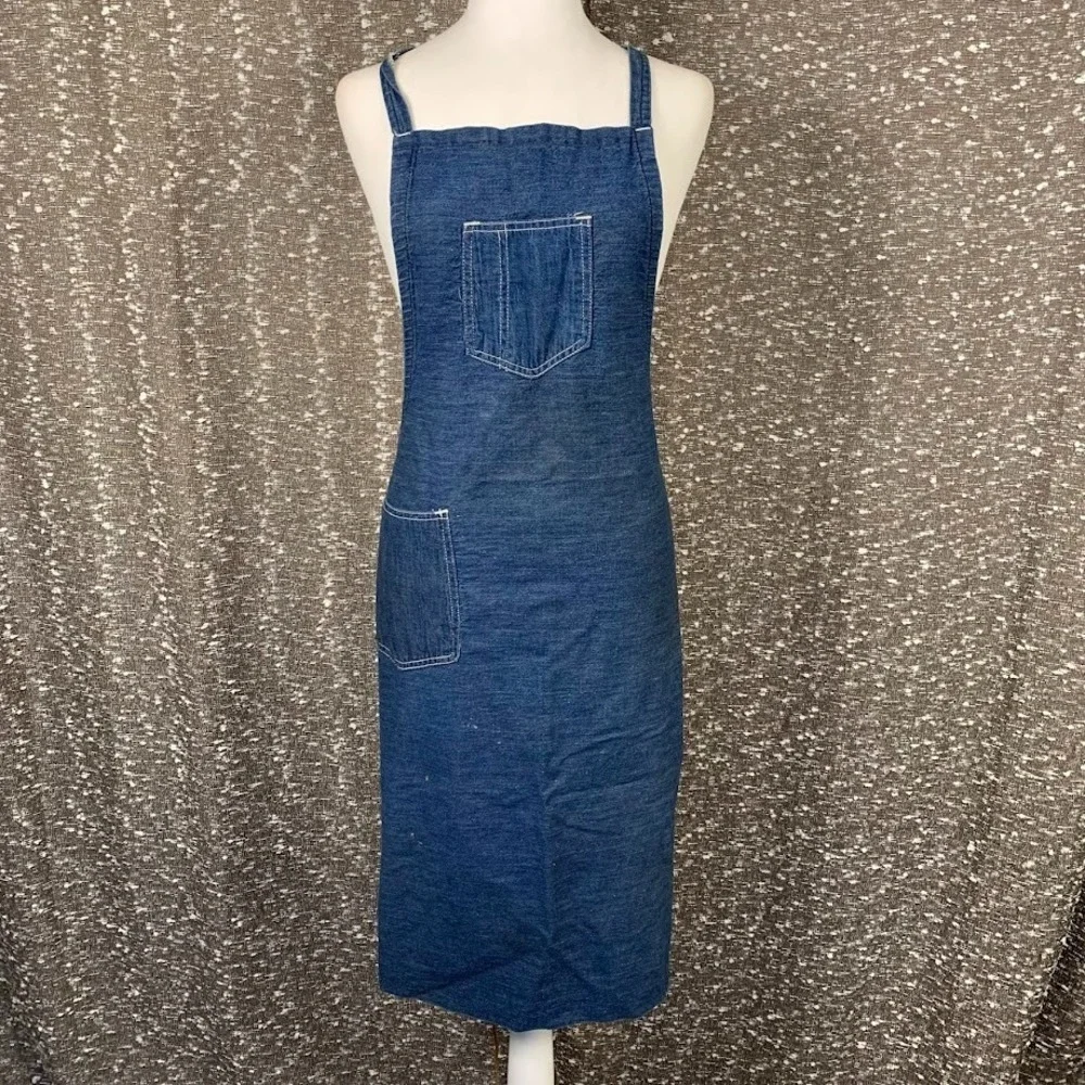 Vintage‎ Selvedge Denim Workwear Apron Pockets Shop Paint Barn Chore Unbranded